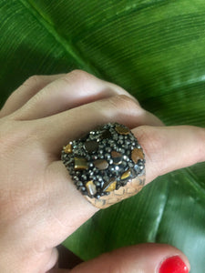 LEATHER STONE RINGS