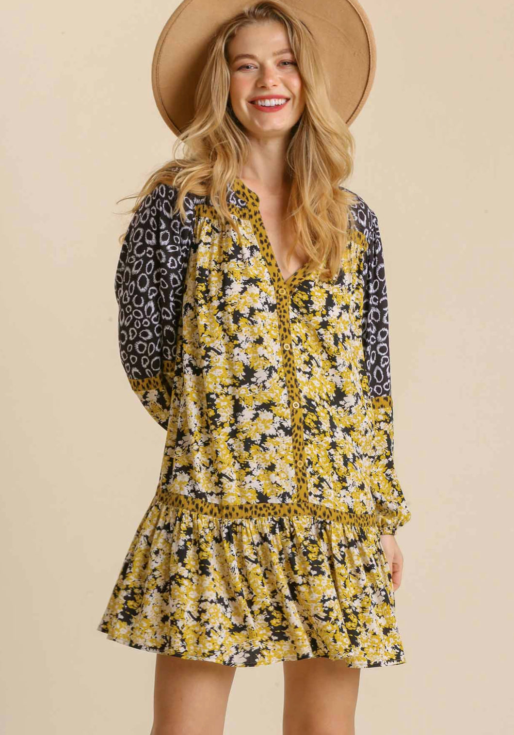 MONA MIX PRINT DRESS